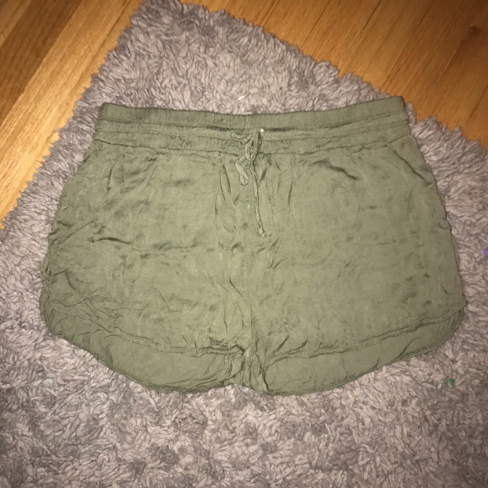 Green, Flowy Shorts